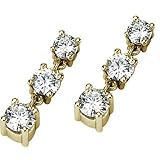 1 Ct Moissanite Drop Earrings In 14K Yellow Gold