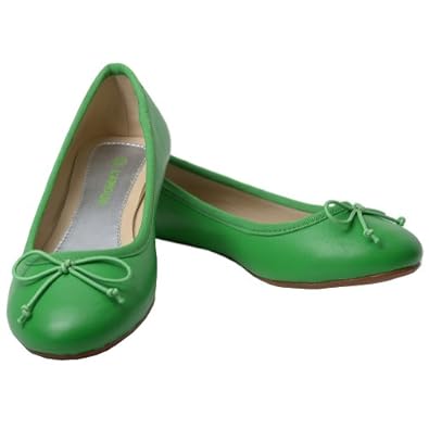 ... Amour Green Slip On Bow Flat Dress Shoes Little Girls 11-4: Shoes
