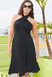 Beach Belle® Black 6-in-One Plus Size Convertible Dress - Women's Swimwear Plus Size Swimsuit