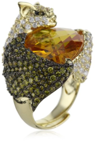 nOir Pave Benny The Bat With Big Stone Ring, Size 7