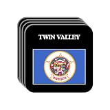 US State Flag - TWIN VALLEY, Minnesota (MN) Set of 4 Mini-Mousepad Coasters