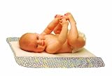 Ah Goo Baby The Plush Pad with Memory Foam, Blue/Green Circles