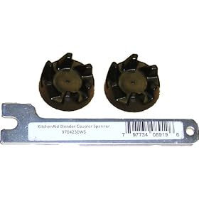 2 x KitchenAid blender black rubber coupler coupling clutch gear 9704230 + 1 x Spindle Spanner removal tool