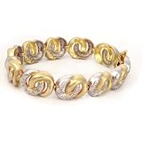 14K 2-Tone Diamond Swirl Bracelet by Morris & David