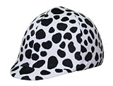 Equestrian Riding Helmet Cover - Black & White Spotted Pony