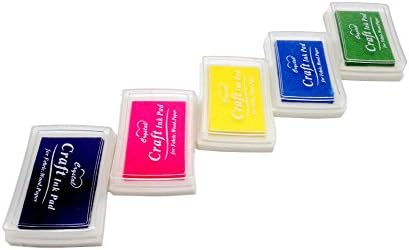 Easybuystore Craft Ink Pad Set for Use with Small Rubber Art / Craft Stamps (5 Single Set A)