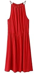 Sexy Summer Cotton Halter  Dress With a Ribbon 