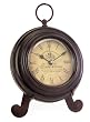 7" Ornate French Chateau Style Brown Iron Desk Clock