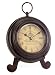 7" Ornate French Chateau Style Brown Iron Desk Clock