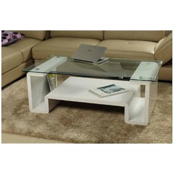 Table basse en verre HADRIAN L.120 x P.65 x H.42 cm