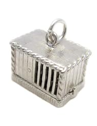 Welded Bliss Sterling 925 Silver Rabbit Hutch Opening Charm Showing Rabbit And Bowl Inside. WBC1117