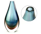 100% Handcraft Murano Glass Art Blue & Purple Sommerso w/ Gem Cut Bottom