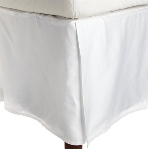 King Size (76" x 80") 100%Egyptian Cotton 400-Count 1-Piece Split Corner Tailored Bed Skirt Super Large Fall 16 Inches(Color:White Pattern:Solid)