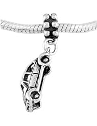 Sterling Silver Car Dangle Bead Charm