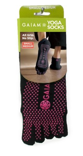 Gaiam All Grip Yoga Socks Pink Dots, Small/Medium