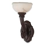Royce Lighting RW2153/1GLCGN/1 Verona Wall Bracket Cognac with Stone Alabaster Globe