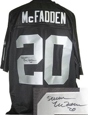 Darren McFadden Autographed/Hand Signed Oakland Raiders Black Reebok EQT Jersey- McFadden Hologram