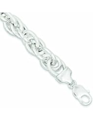 Genuine .925 Sterling Silver Fancy Link Bracelet 25.2 Grams 7.75 Inch Length. 100% Satisfaction Guaranteed.