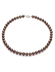 PremiumPearl 6-6.5mm Chocolate Freshwater Pearl Necklace AAA Quality