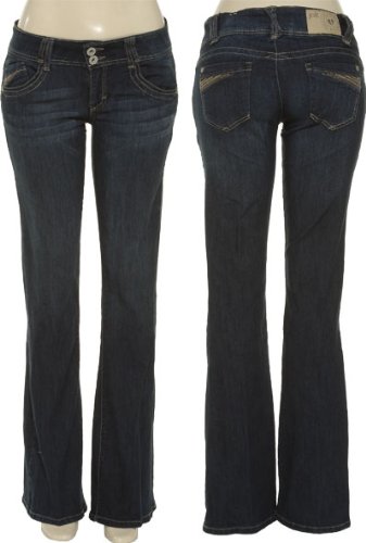 JOLT Stretch Flare Jeans W/ Wide Waistband [T242STVL], KH (Khaki) Stitch