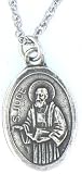 S. Jude Sterling Silver Pendant, 20 Steel Chains