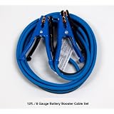 Buy 12' 8 Gauge Tangle Proof Battery Booster Cable Set for Cars & Motorcycles by Milspec Direct