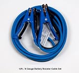 Best Price 12' 8 Gauge Tangle Proof Battery Booster Cable Set for Cars & Motorcycles