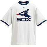 Chicago White Sox MLB White Cooperstown Short Sleeve Ringer Tee Shirt By Majestic