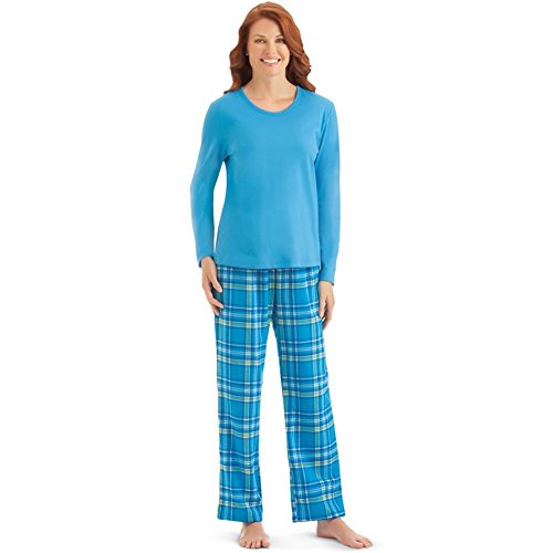 Collections Etc Women's Flannel Plaid Pajama Set