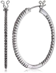 Sethi Couture "Simple Elegance" 1 Inch Black Diamond Micro Hoop Earrings
