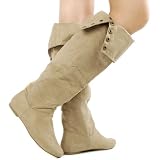 Razor 2 Way Button Flat Boots TAUPE