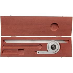 Starrett C359DZ Precision Universal Bevel Vernier Protractor, Through 360 Degree Graduations, 12" Blade Size