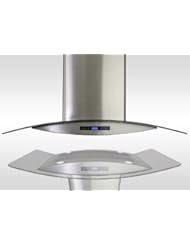 AKDY New 36" European Style Island Mount Stainless Steel Glass Range Hood Vent Touch Control AZ-688I/CS14 36"