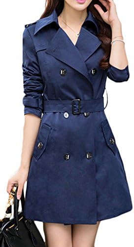 My Wardrobe Women's Slim Double-breasted Trench Coat Fashion Wind Coats