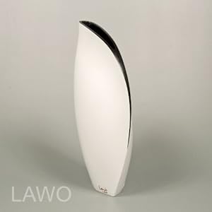 LAWO 109121 Laque Design Vase CARINA noir blanc Moderne Deco Vase &agrave;