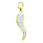 diamond italian horn charm