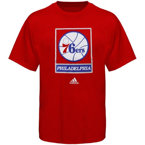 adidas Philadelphia 76ers Red Primary Logo T-shirt (Large)