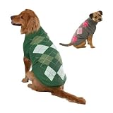 GRAY/PINKTonalArgyleDogSweaterLarge
