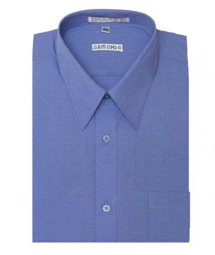 Men's French Blue Dress Shirt with Convertible Cuffs
