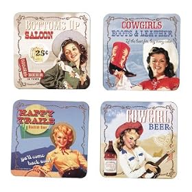 Vandor Cowgirls Coasters, Set of 4