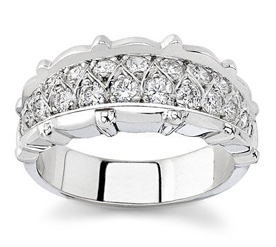 18k White Gold or Yellow Gold Two-Row Diamond Ring (H/SI2, 3/4 ct. tw.)