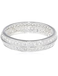 Sterling Silver Cubic-Zirconia Pave Ring, Size 7