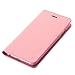 Belemay Slim Cowhide Leather Flip Wallet Case with Card Holder for iPhone 6S / 6 - Pink