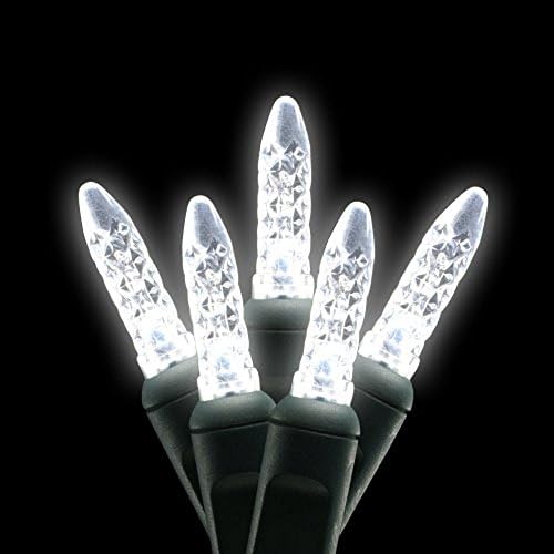 Pure White Twinkle M5 25 Commercial LED String Lights, 4" Spacing