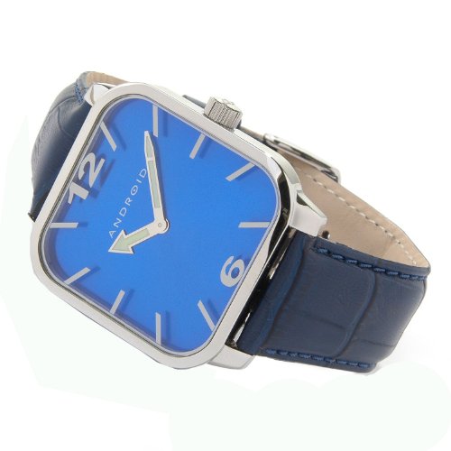 Android Men's Vertex II Silver Dial Leather Strap Watch