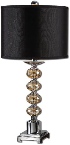 Uttermost 27471-1 Saturna Lamp, Stacked Amber Crystal Spheres