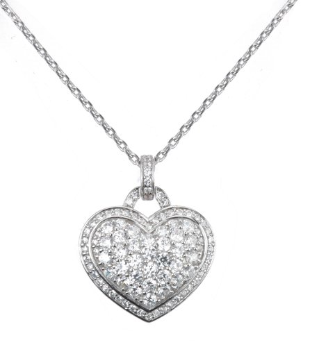 Pave Heart Drop Pendant by Crislu