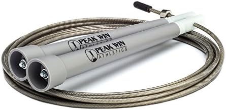 #1 Rated Adjustable Jump Rope with Kink and Tangle Resistant Wire Rope Made with a Spring Steel Core - Available in Red, Black, Blue and Grey. Perfect for Men Women and Children of Any Height.