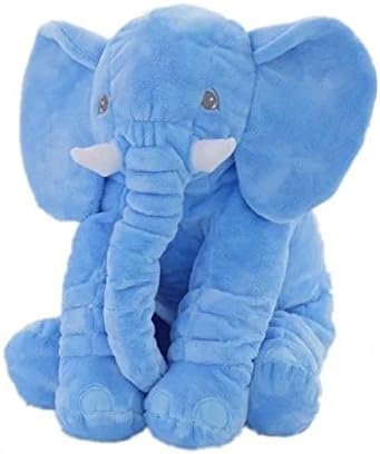 CozyHomelover Blue Baby Kids Long Nose Elephant Pillows Soft Plush Stuff Dolls Lumbar Pillow 20.9'' x 17.7'' x 9.8''