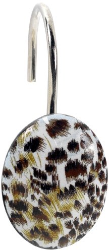 Carnation Home Fashions "Cheetah" Animal Instincts Shower Curtain Hooks, Multi Color, Set of 12